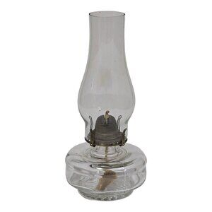Vintage Hurricane Glass Kerosene Oil Lamp 13" White Flame Light Co Grand Rapids